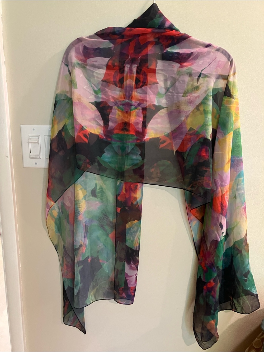 Sheer Multicolor floral scarf Unbranded silky feel boho bohemian